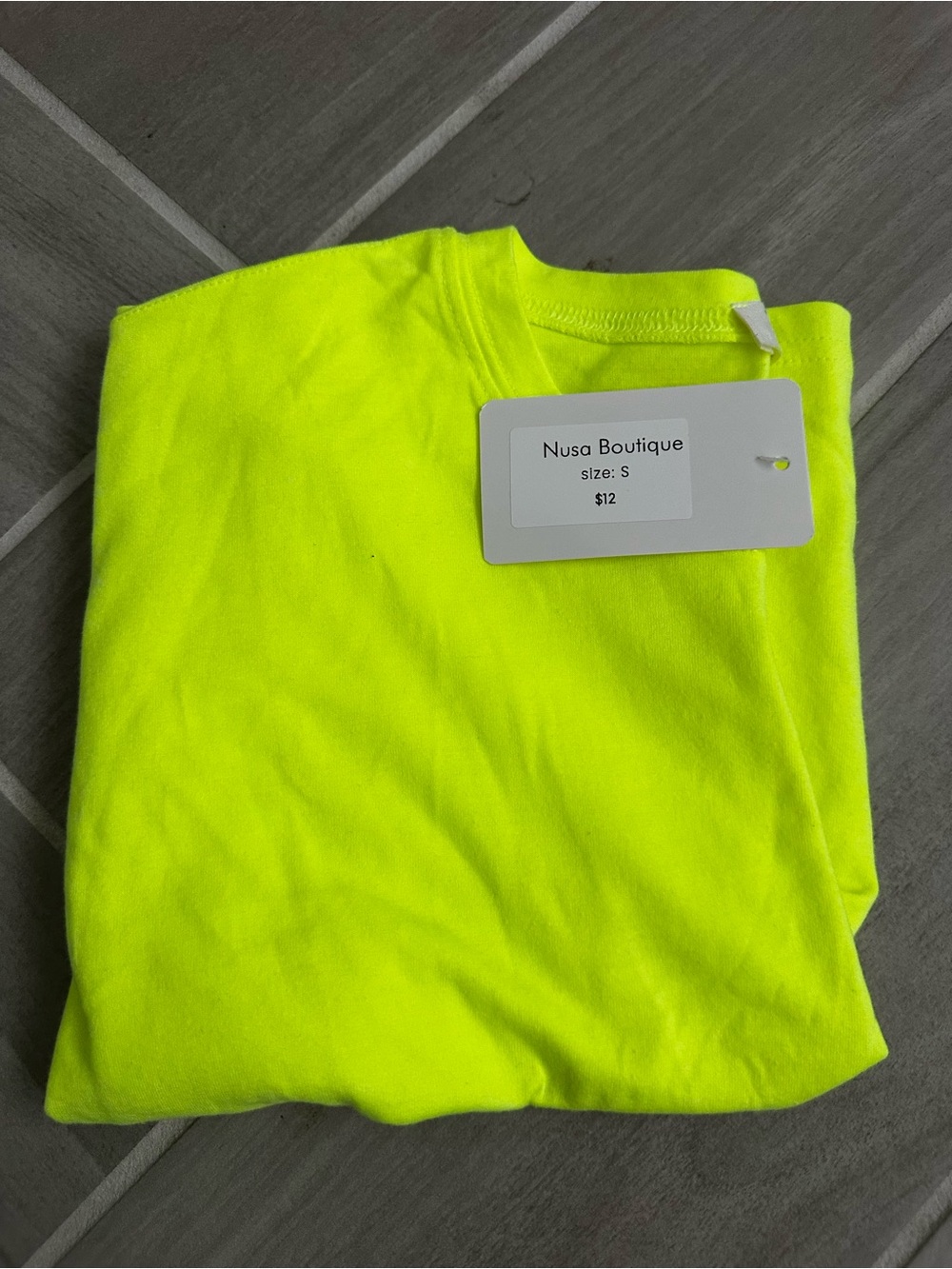 Women’s Neon Yellow Crew neck crop top